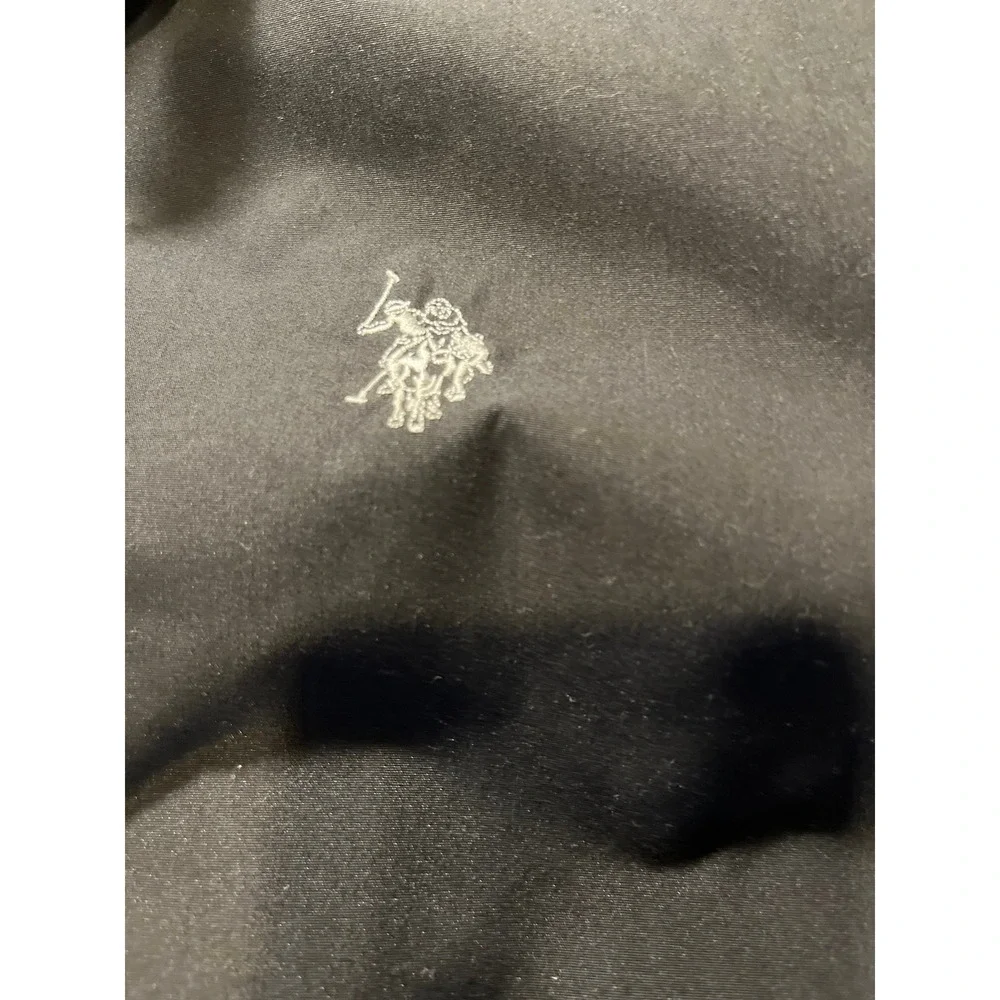 US POLO ASSN Mens Black Full Zip Jacket Lightweight Insulated Size XL‎